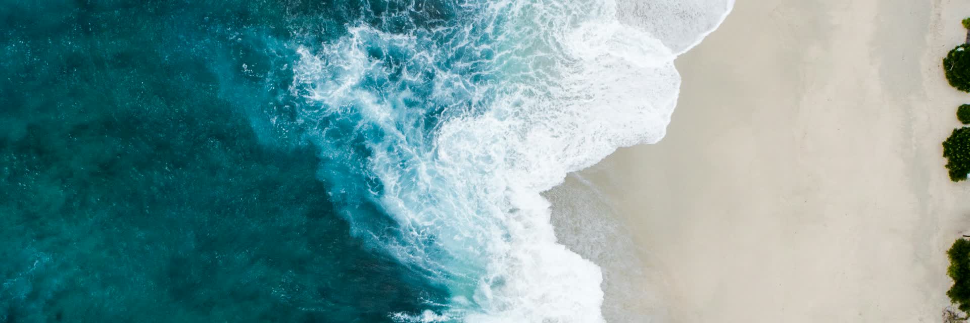 Ocean waves meeting the shore